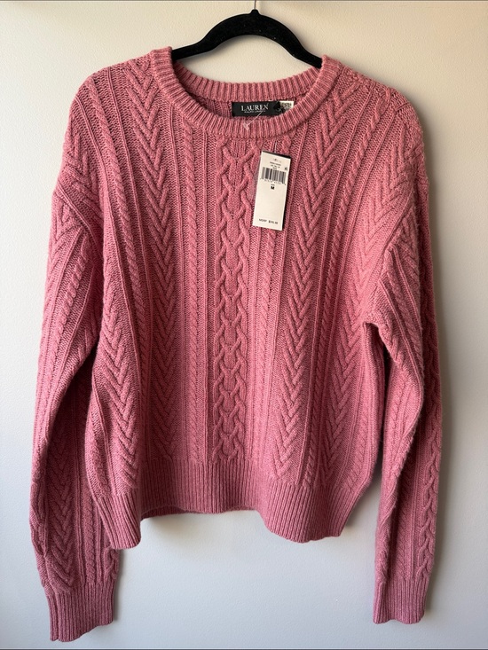 Lauren Ralph Lauren Sweaters - Lauren Ralph Lauren Rose Cable Knit Crewneck Sweater cashmere wool M